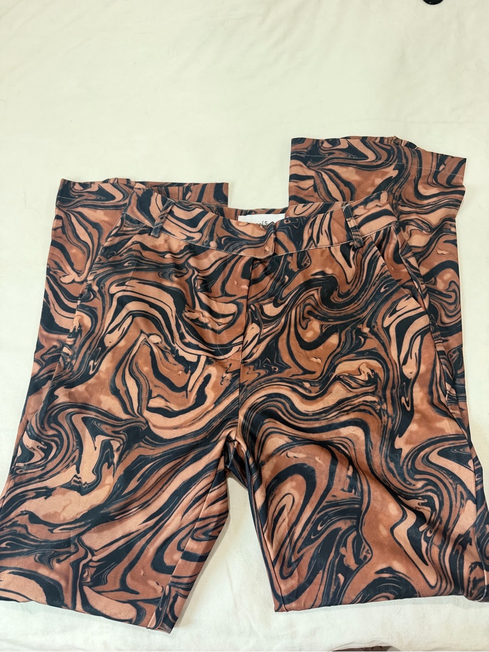 House of Sunny Brown & Black Wide-Leg Pants